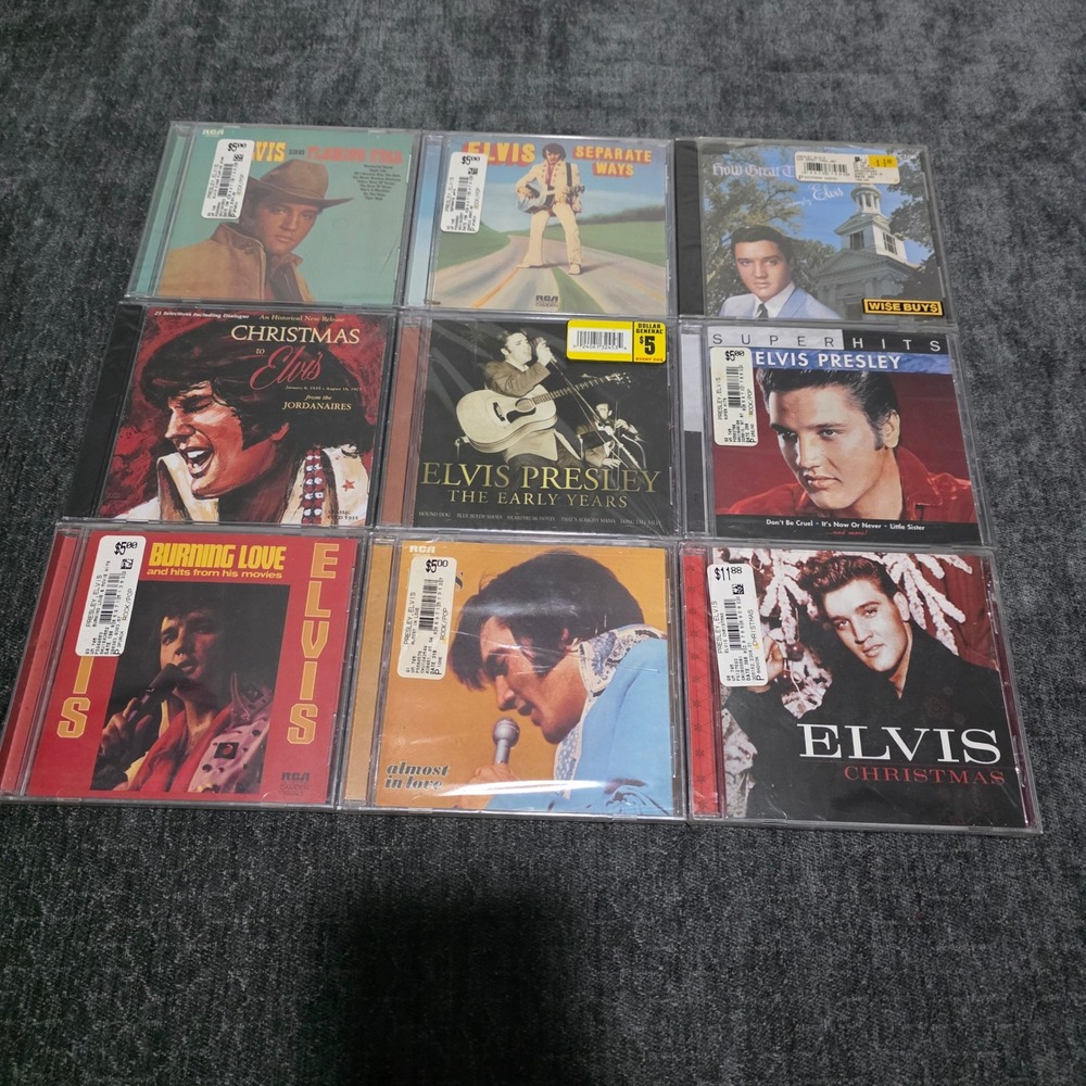 Elvis Presley CD Lot 9 Albums Christmas Gospel Early Years Burning Love Sealed